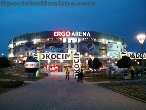 Ergo Arena at night